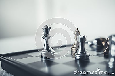 The king chess piece with chess others Stock Photo