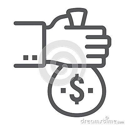 Investment line icon, development and business Vector Illustration
