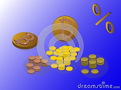 Investment made easy in isometric style in vector illustration Cartoon Illustration