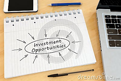 Investment Opportunities text concept Cartoon Illustration