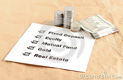 Investment Options Concept Stock Photo