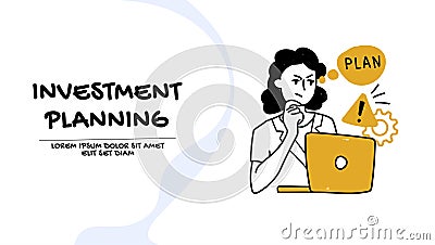 Investment planning, stock trading, stakeholder, analysis, trader strategy Vector Illustration