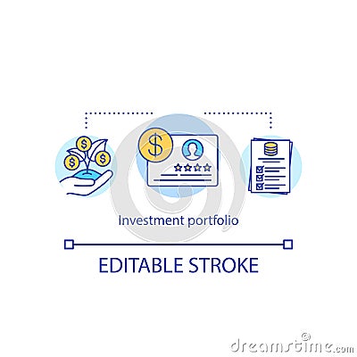 Investment portfolio concept icon Vector Illustration