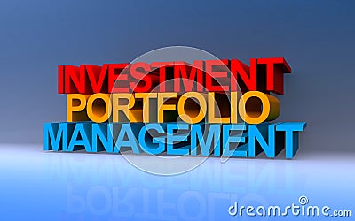investment portfolio management on blue Stock Photo
