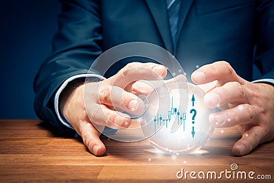 Investment prediction concept with crystal ball Stock Photo