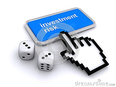 Investment risk button on white Stock Photo