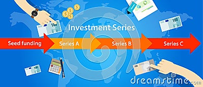 Investment series round seed funding A B C start-up Vector Illustration