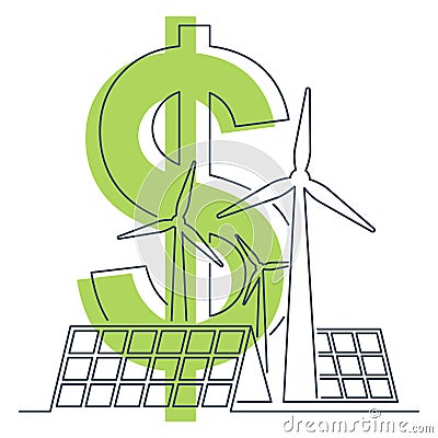 Investment to sustainable energy Vector Illustration