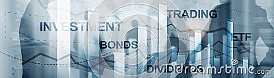 Investment Trading Bonds Dividends ETF Concept. Background for presentation. Stock Photo