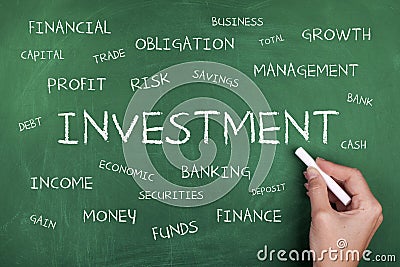 Investment Word Cloud Stock Photo