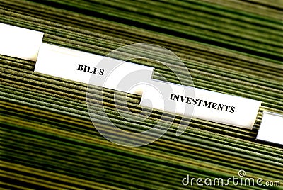 Investments Filing Tabs Stock Photo