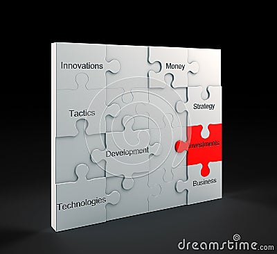 Investments puzzle Stock Photo