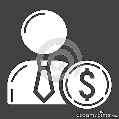 Investor glyph icon, business and finance Vector Illustration