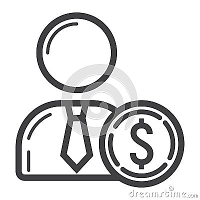 Investor line icon, business and finance Vector Illustration
