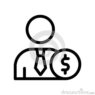 investor line icon illustration vector graphic Vector Illustration