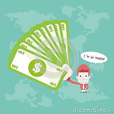 Investor and moneys Vector Illustration