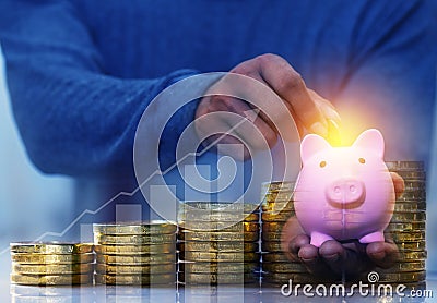 Investor online saving concept Stock Photo