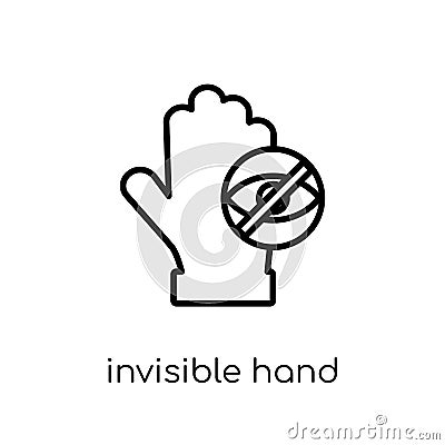 Invisible hand icon. Trendy modern flat linear vector Invisible Vector Illustration