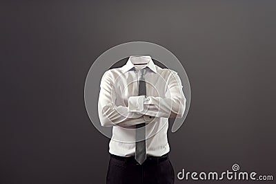 Invisible man standing with folded arms Stock Photo