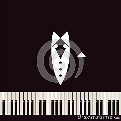 Invisible pianist Vector Illustration