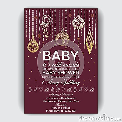 Invitation card for Baby Shower Stock Photo