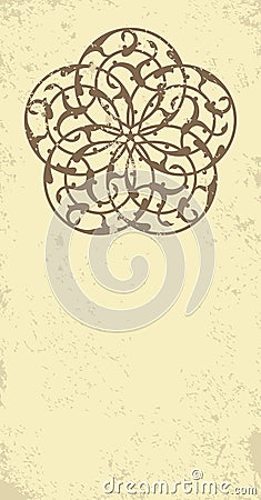 Invitation, card with ethnic arabesque element. Vector Illustration