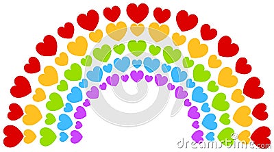 Rainbow Arch Hearts Valentines Day Cartoon Illustration