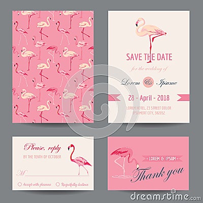 Invitation-Congratulation Card Set Vector Illustration