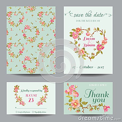 Invitation-Congratulation Card Set Stock Photo