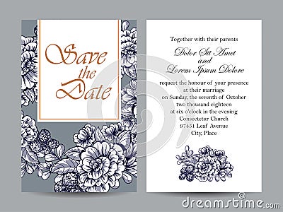 Invitation with floral background Stock Photo