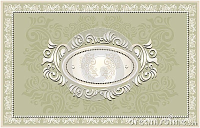 Invitation or frame or label with Floral backgroun Vector Illustration