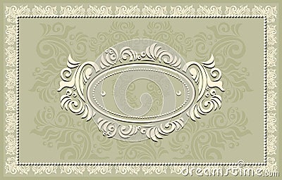 Invitation or frame or label with Floral backgroun Vector Illustration