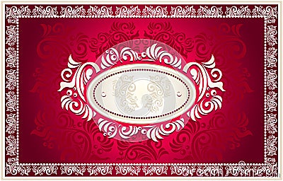 Invitation or frame or label with Floral backgroun Vector Illustration