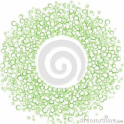 Green Bubbles Round Border Frame Stock Photo