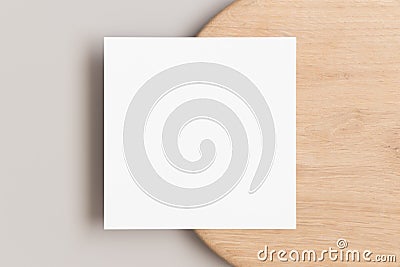 Invitation square card mockup. Workspace concept Stock Photo