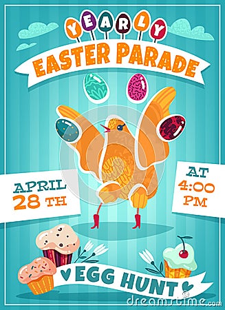 Invitation to the Easter holiday to the Easter Vector Illustration