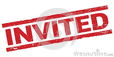 INVITED text on red rectangle stamp sign Stock Photo