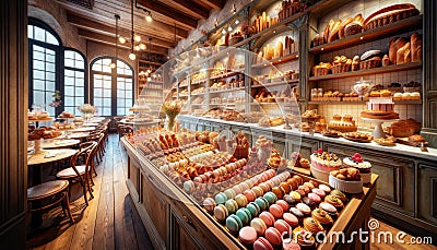 French Bakery Interior Stock Photo
