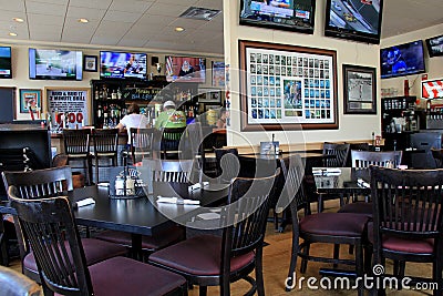 Inviting scene,West Side Stadium Cafe, Saratoga Springs, 2015 Editorial Stock Photo