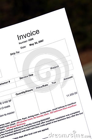 Invoice Stock Photo