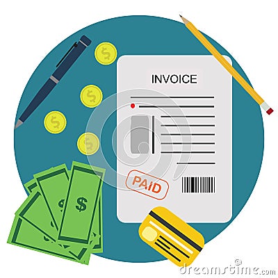 Invoice Bill Paid Payment Financial Account Concept Stock Photo