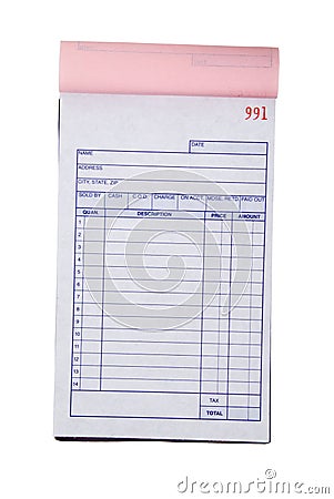 Invoice Book Stock Photo