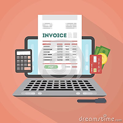 Invoice concept illustration. Vector Illustration