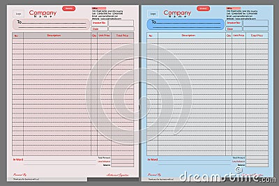 Invoice Design for business, professional document Template Vector Illustration