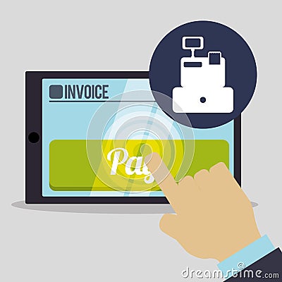 Invoice design. Online payment. Isolated illustration , vector Vector Illustration