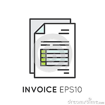 Invoice paper bill letter for buyer or customer Vector Illustration