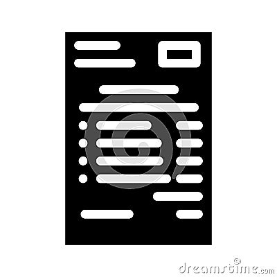 invoice payment facture glyph icon vector illustration Vector Illustration
