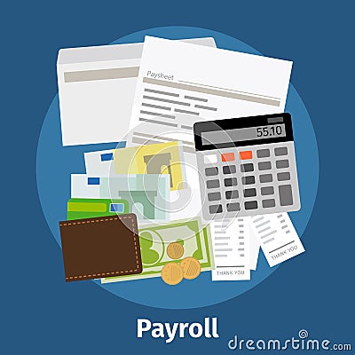 Invoice sheet, paysheet or payroll icon Vector Illustration