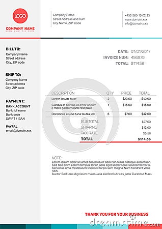 Invoice template Vector Illustration