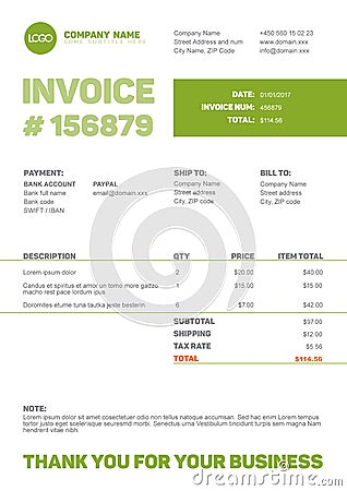 Invoice template Vector Illustration